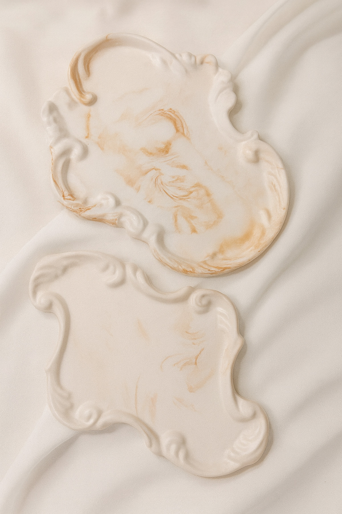 layoraconcept Mermer Dokulu 2’li Dekoratif Beton Sunum ve Nişan Tepsisi – Taş Vernikli