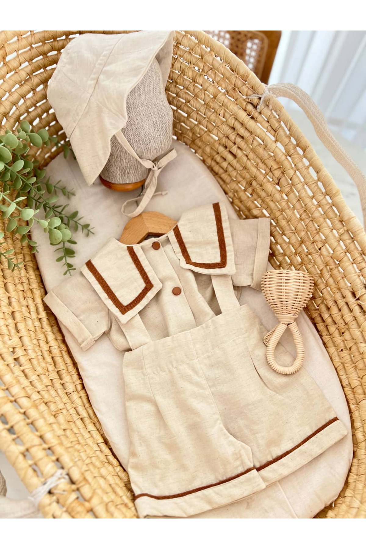 Doray Organic Salopet Takım 2'li Set | Bebek Giyim | Nowa Vintage Serisi fotoğrafı 2 (önizleme)