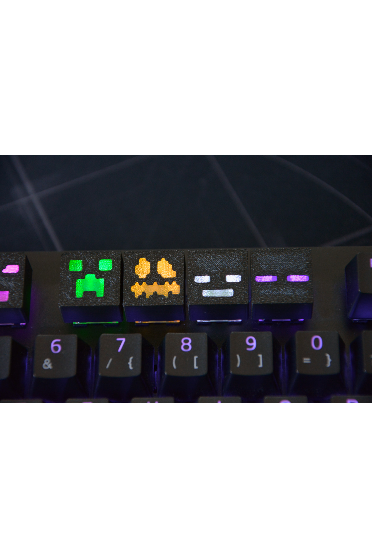 deep3d Minecraft Temalı 8'li Özel Yapım Mekanik Klavye Keycap Seti
