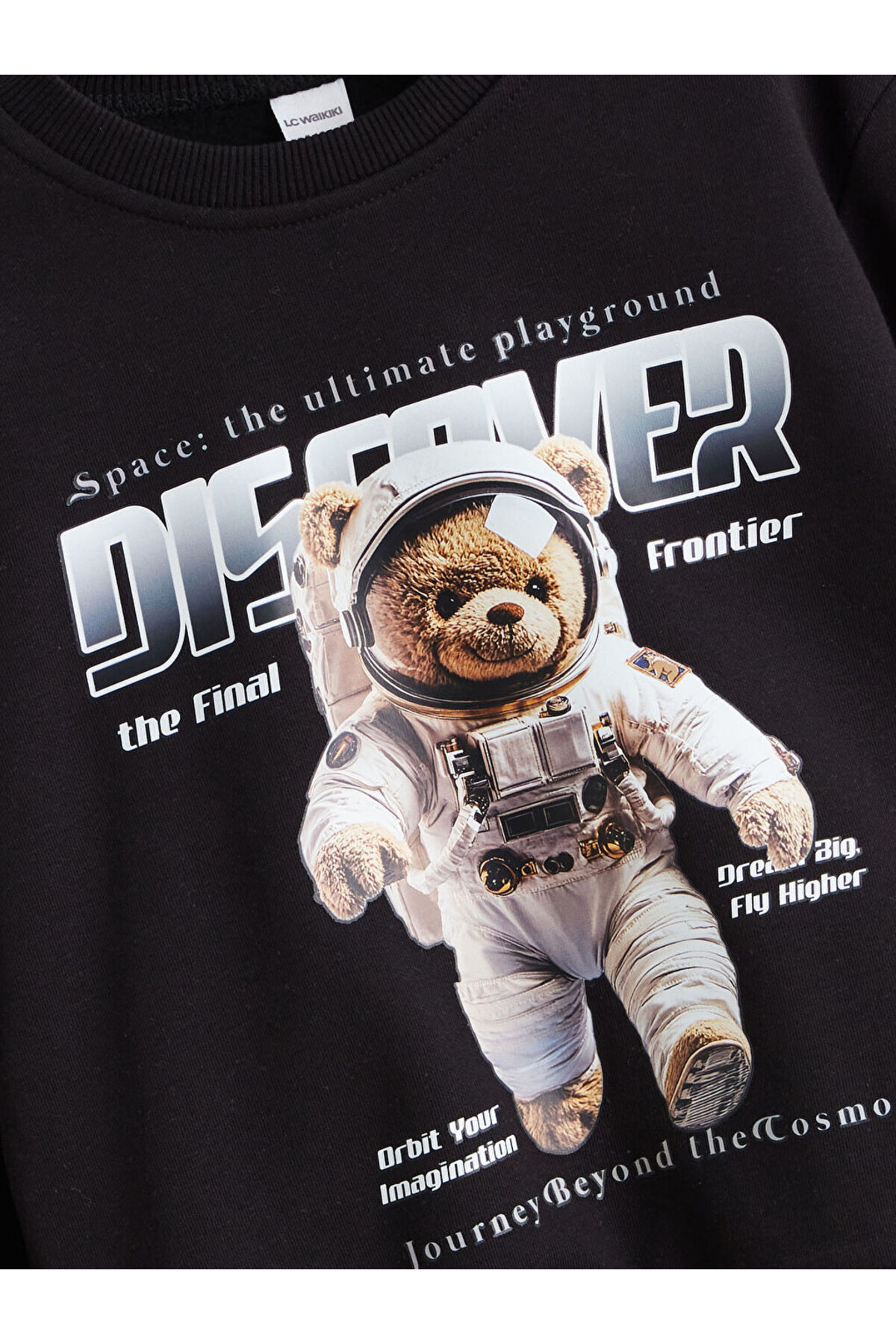 LC Waikiki Siyah Ayı Baskılı Erkek Çocuk Sweatshirt ve Pantalon 2'li Takım fotoğrafı 3 (önizleme)