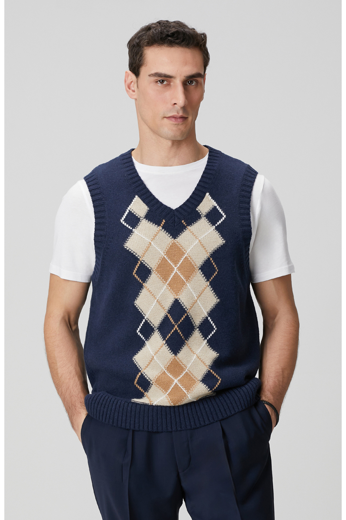 نتورک ژاکت پشمی سرمه‌ای