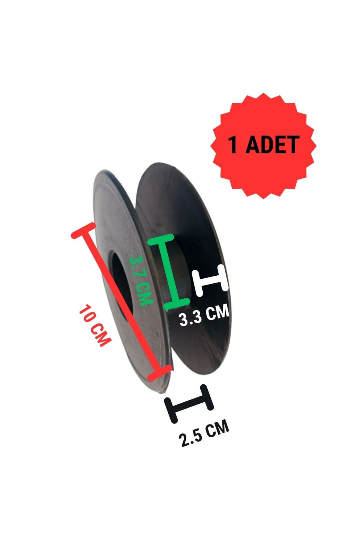 1 Adet Boş Plastik 2.5 Cm Kurdele Şerit Misina Ip Sargı Makarası Bobin Siyah Renk