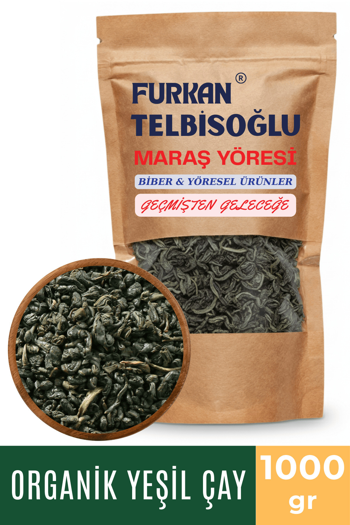Furkan Telbisoğlu Maraş Yöresi Yeşil Çay - (Doğal Kurutulmuş , Elenmiş) 1000GR