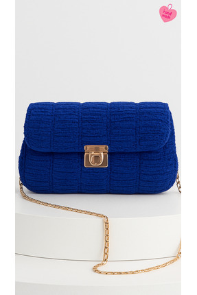 Helybag El Yapımı Kadın Omuz Çantası Kobalt Mavisi - Elegant Çanta - Handmade