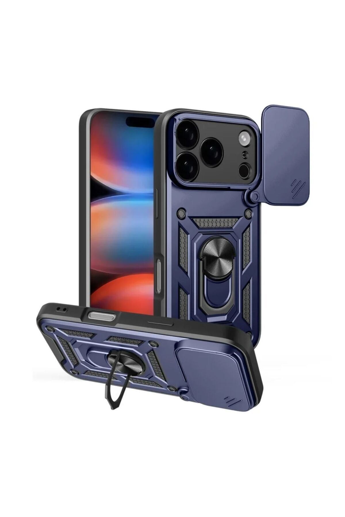 HANPORIUM Apple iPhone 17 Pro Max Uyumlu Tank Kılıf Yüzüklü