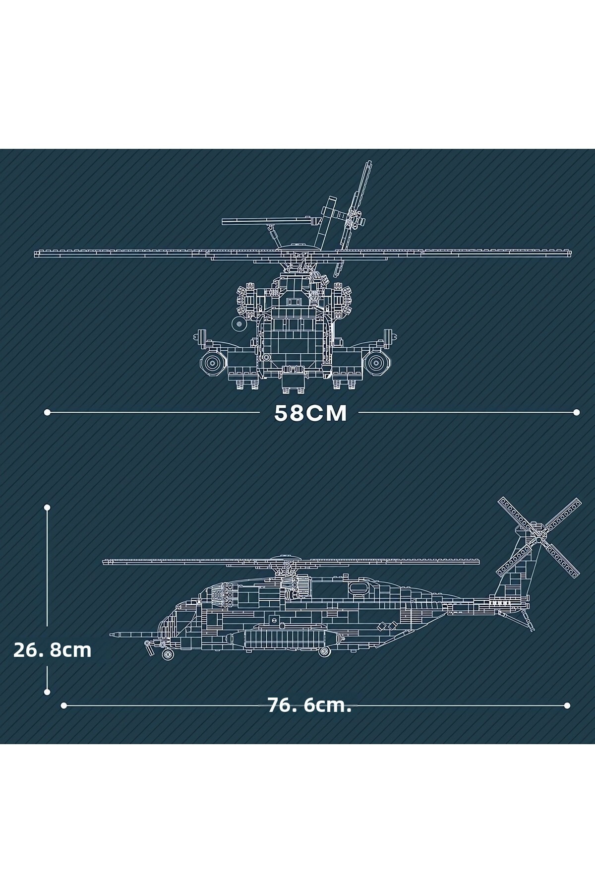 ماکت ساختنی بلوک فنی هلیکوپتر Ch-53E (۲۲۴۸ قطعه)