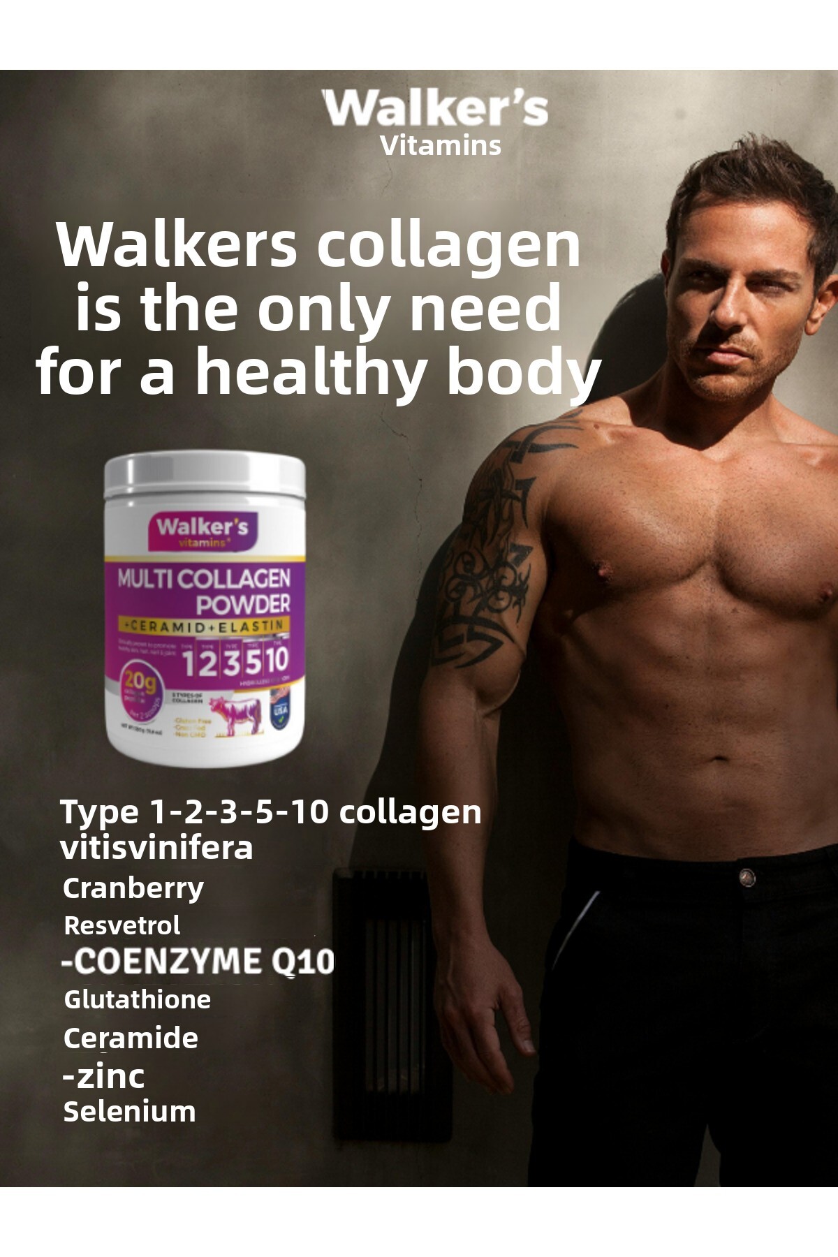 Walkers Walker`S (Men) 100% Pure and Natural Ceramide, Cranberry, Double  Hydrolyzed Collagen Collagen- Trendyol