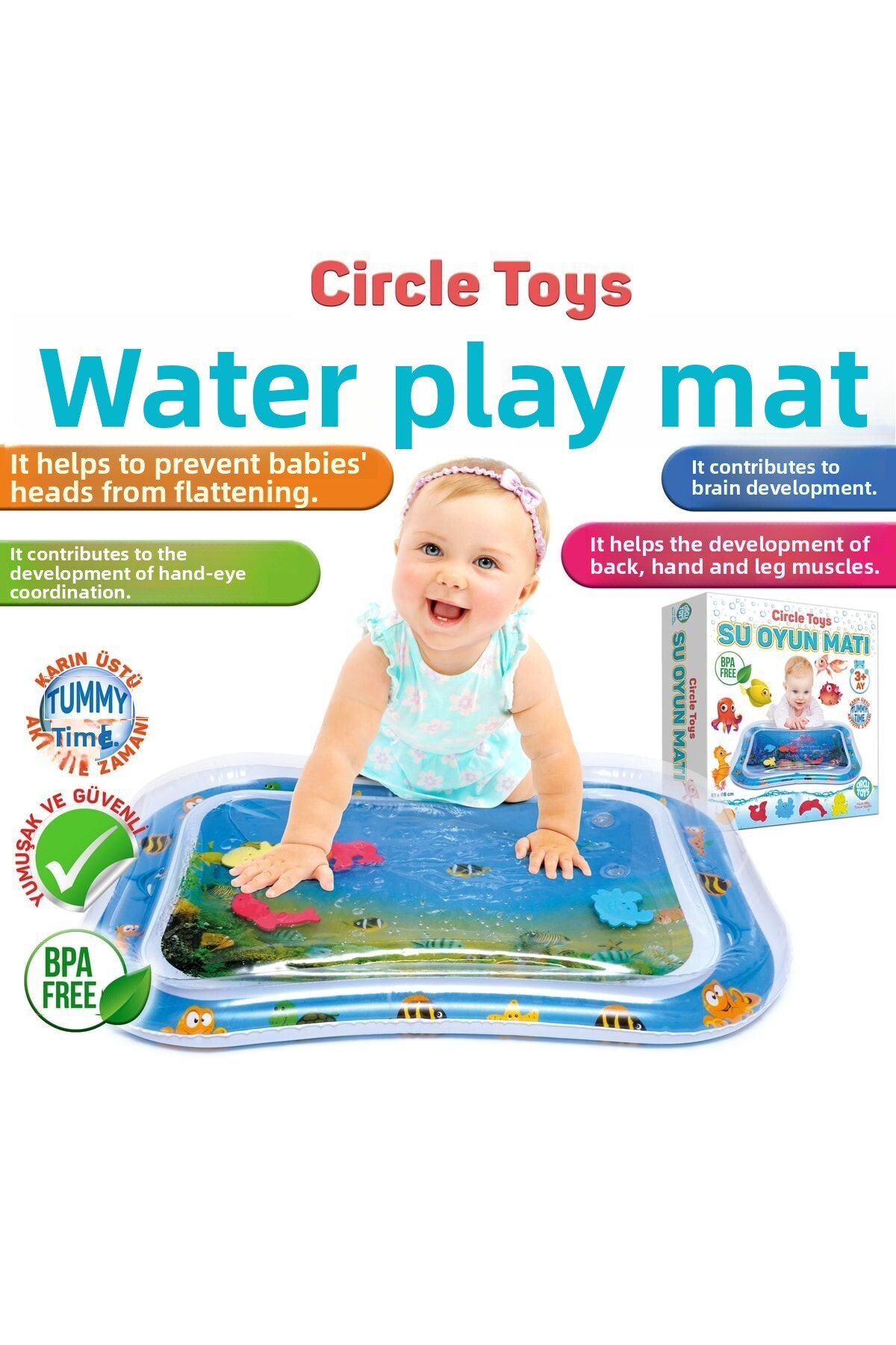 تشک بازی آبی کودک، زمان شکم، زمان فعالیت شکمی