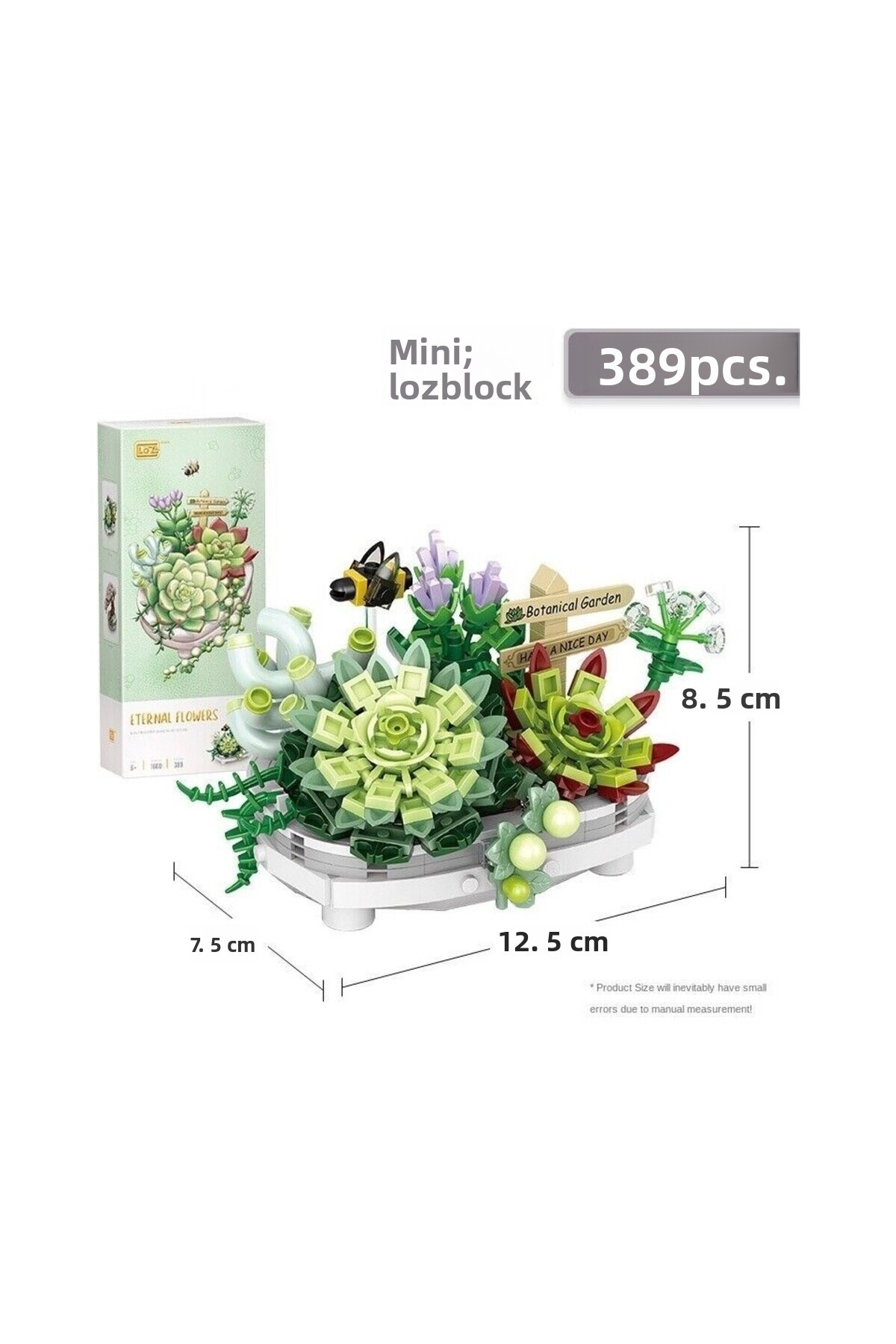 مایکرو بلوک‌های ساختنی جشن گل هدیه، ۳۸۹ تکه، مجموعه پازل گلدانی قابل جمع‌آوری
