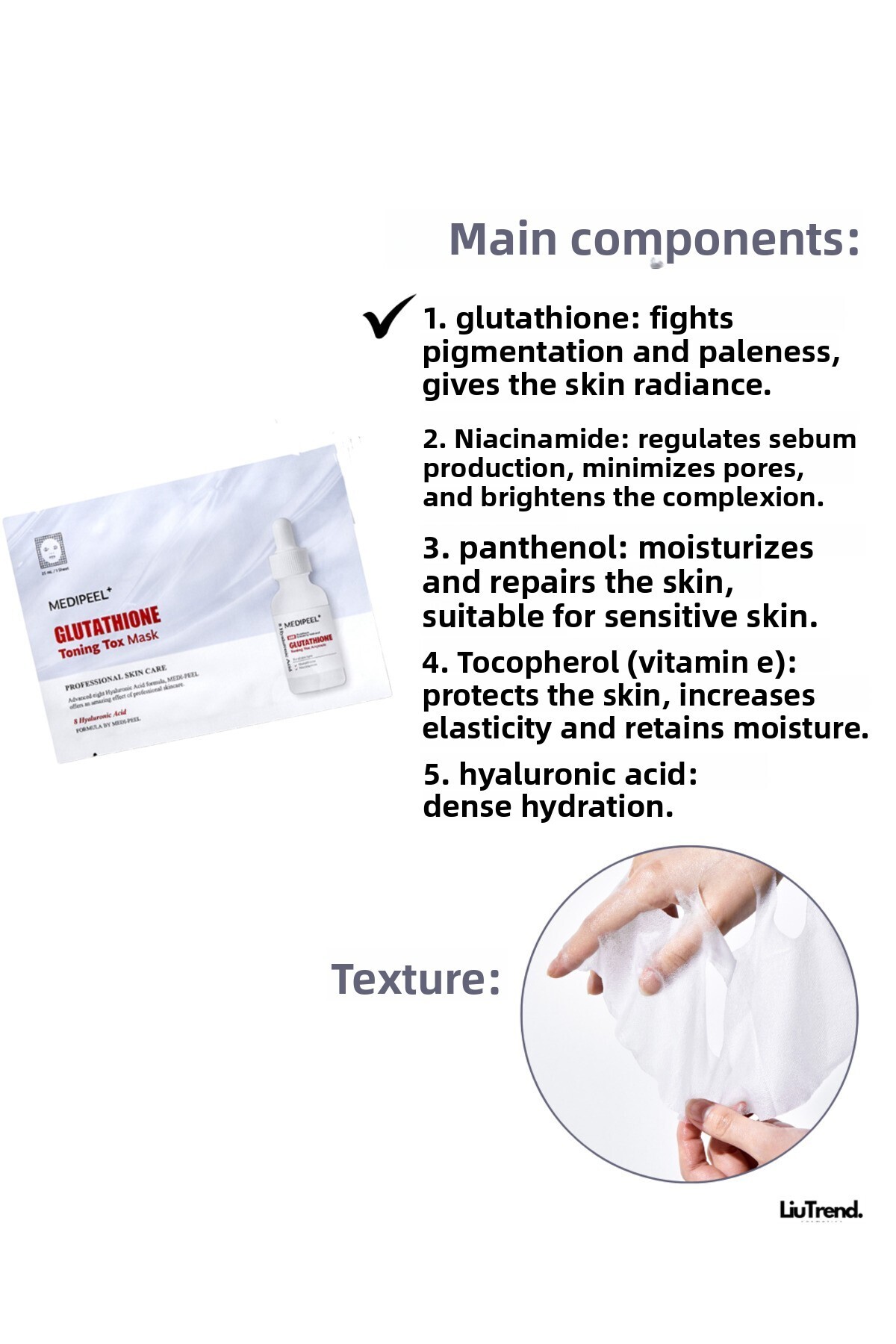 Medipeel Glutathione Toning Tox Mask 25 ml * 1 Pc Whitening Tonic Facial  Mask- Trendyol