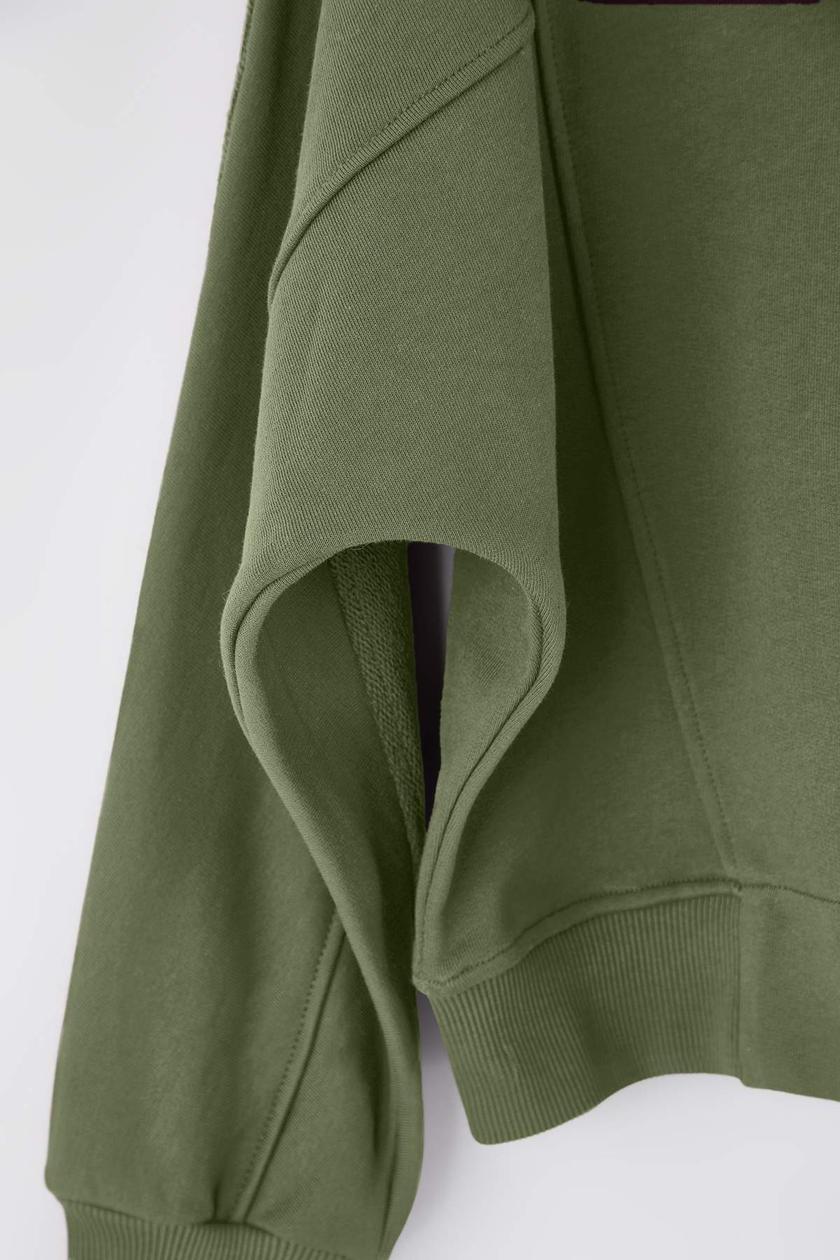 Trendyolmilla  Haki Oversize/Geniş Kalıp Dik Yaka Kalın İçi Polarlı Örme Sweatshirt TWOAW26SW00205 - Görsel 6