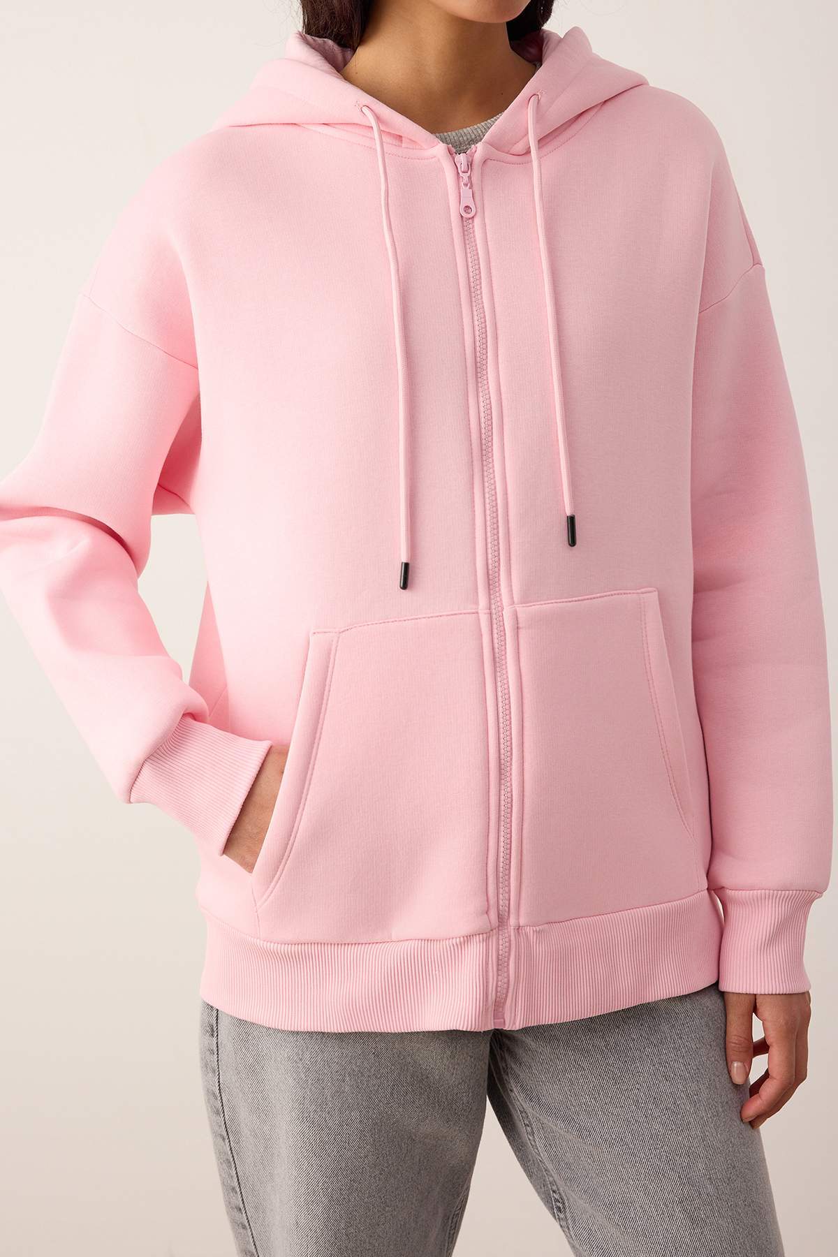 Trendyolmilla  Açık Pembe Örme Sweatshirt TWOAW24SW00188 - Görsel 3