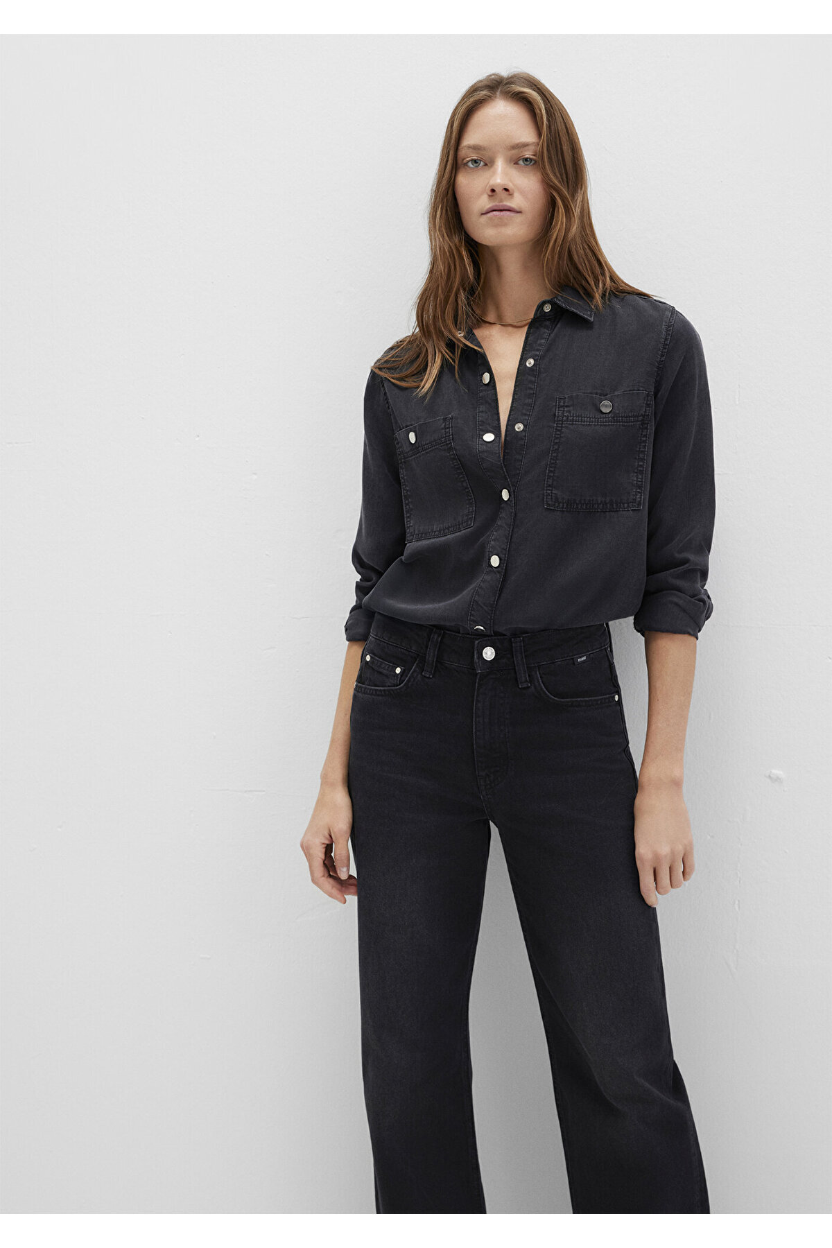 Mavi Betty Gold Klasik Antrasit Jean Gömlek Fitted / Vücuda Oturan Kesim 1210818-87811