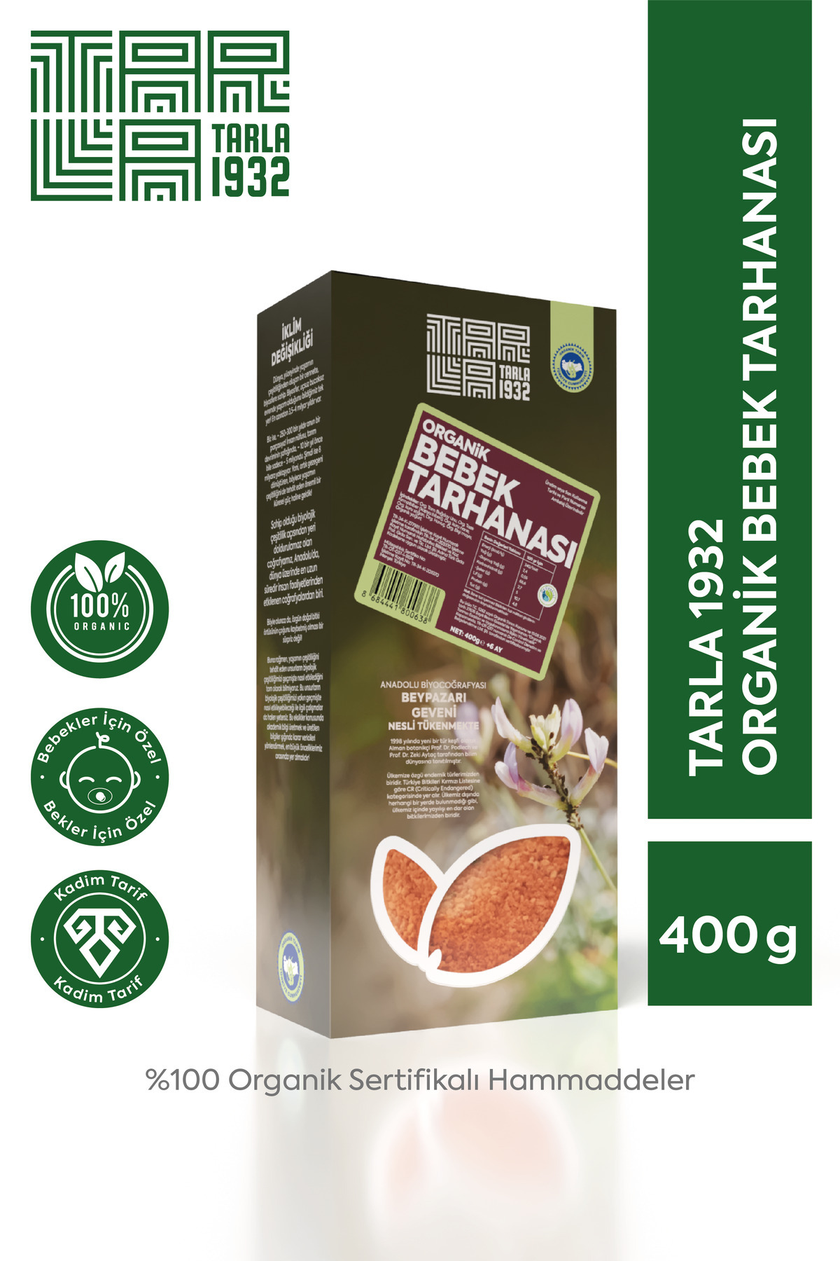 Tarla 1932 Organik Bebek Tarhanası 400 gr - Fiyatı, Yorumları