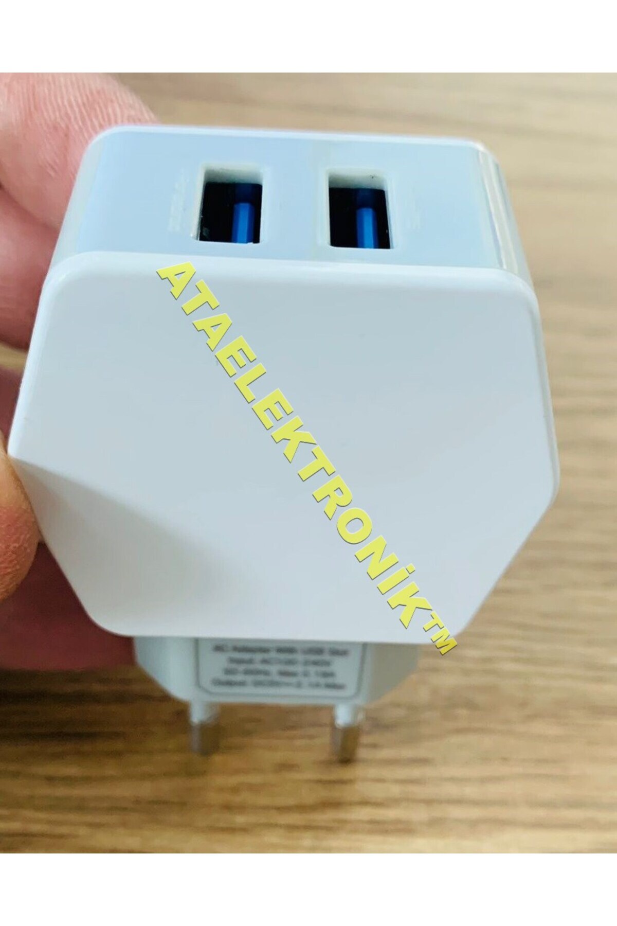 ATAELEKTRONİK Telefon Şarj Adaptörü DUAL 2Lİ İKİLİ USB Hızlı Şarj Şarz 5 Volt 2.1 Amper 2100mah