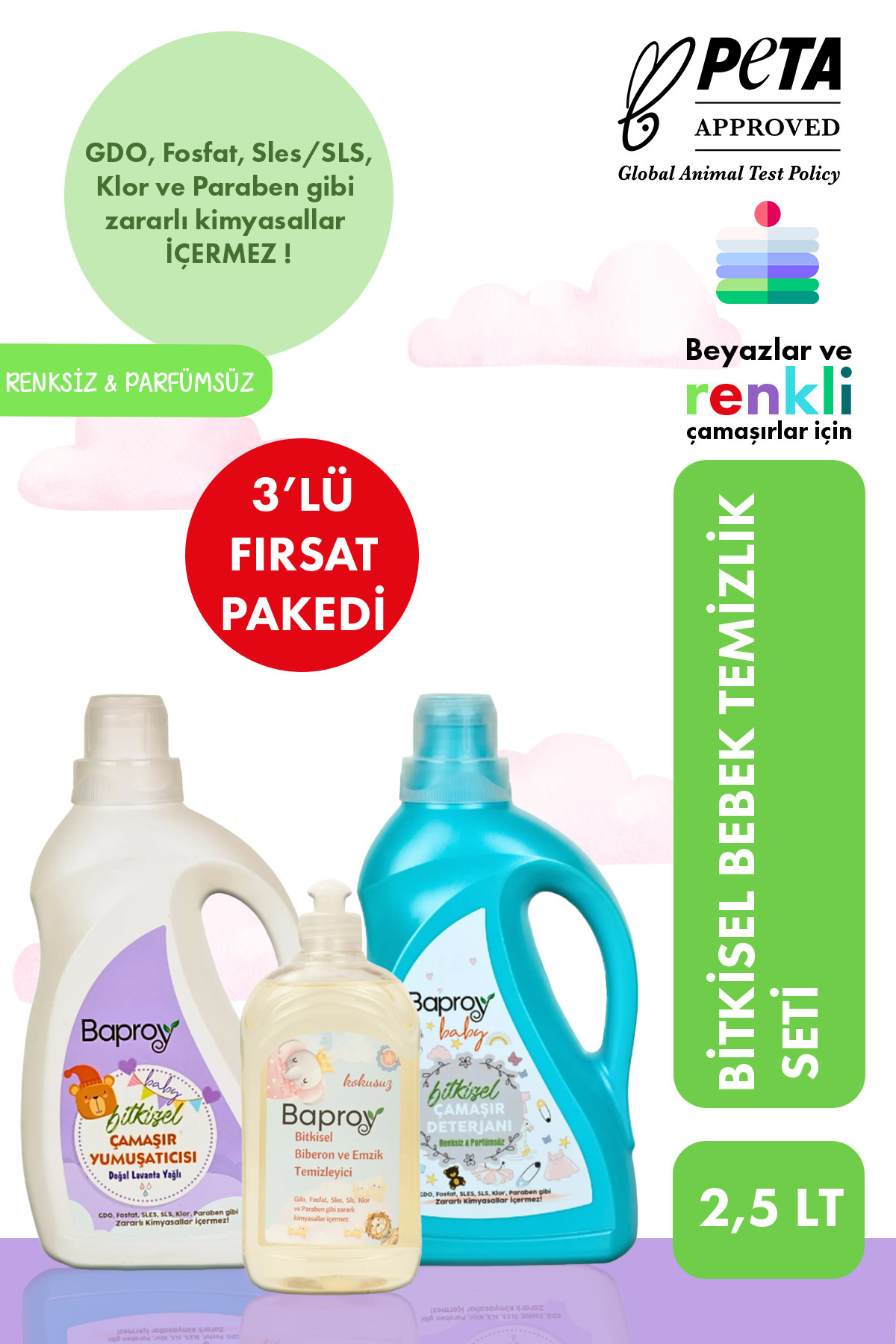 Baproy %100 Doğal Bebekler Için Bitkisel Temizlik Seti