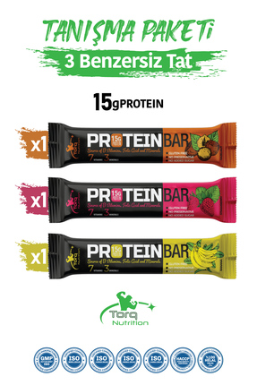 Torq Nutrition Protein Bar Tanışma Paketi 50 gr. x 3 adet