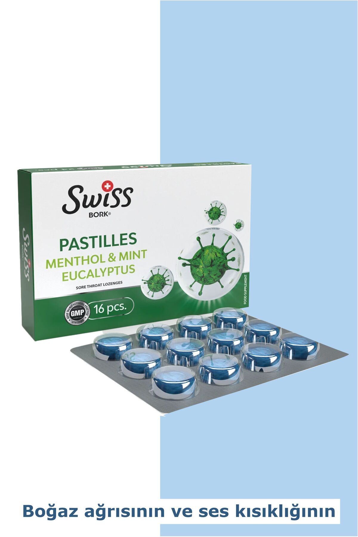SWISS Bork Mentol Nane Okaliptus Pastil 16 Lı