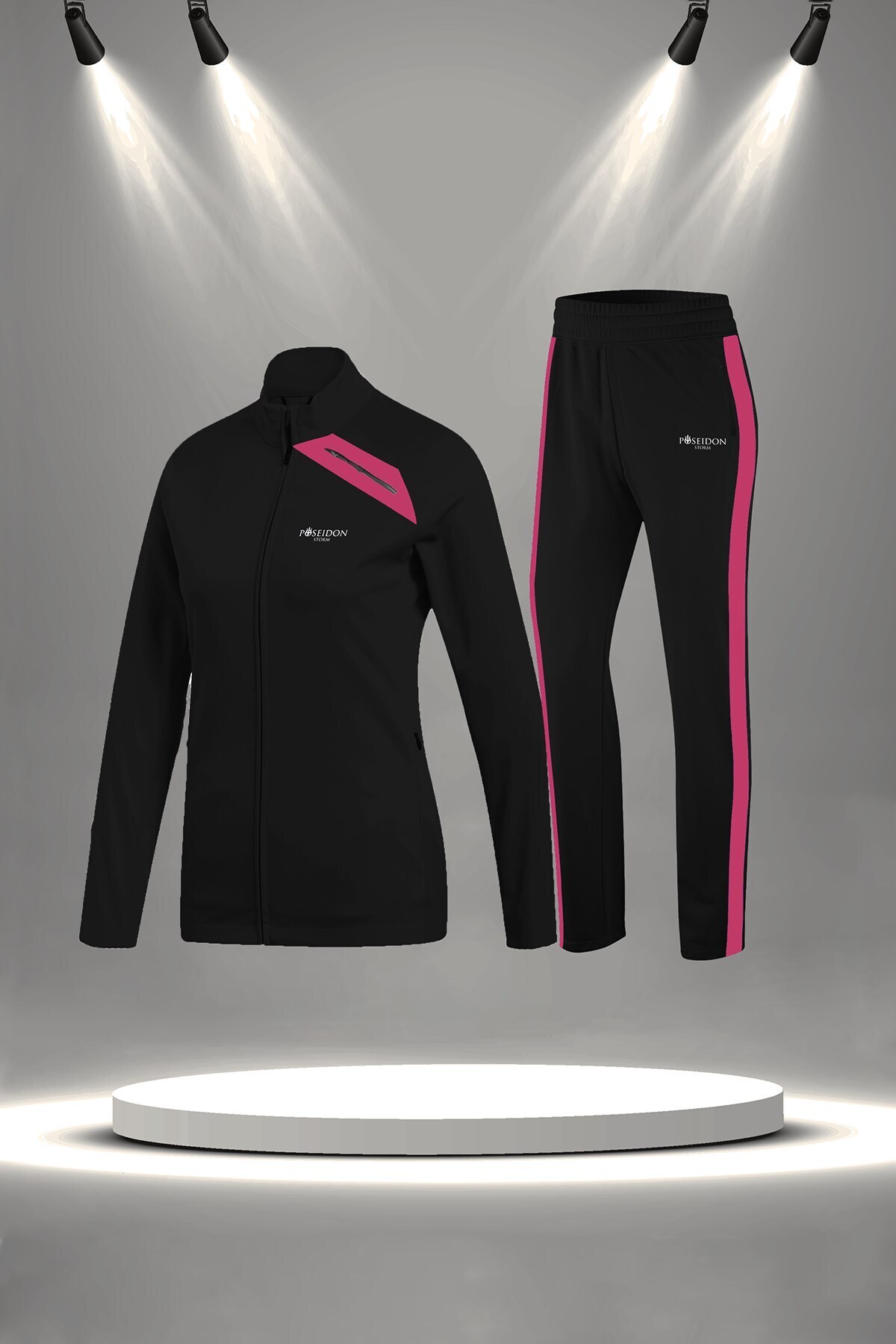 پوزایدون استورم ست لباس ورزشی زنانه سایز بزرگ مشکی جدید سوپرا، نخی شانه شده، راحت، مناسب برای تمام فصول (4XL-10XL)