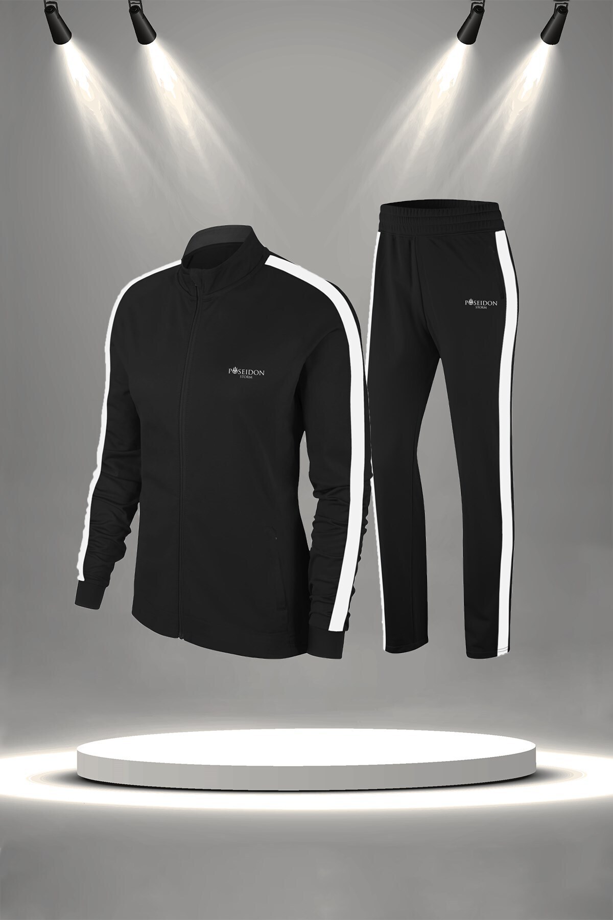 پوزایدون استورم لباس ورزشی راحت و راحت زنانه سایز بزرگ مشکی سوپرا، پایین‌تنه، تنفس‌پذیر، مناسب پیاده‌روی (4XL-10XL)