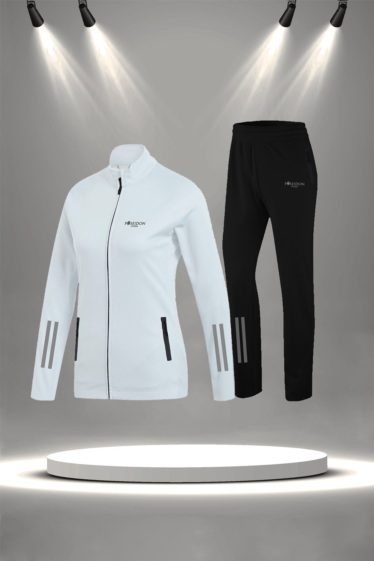 پوزایدون استورم لباس ورزشی شیک و تنفس پذیر زنانه سایز بزرگ، جدید، سفید، سوپرا، نخی شانه شده، (4XL-10XL)