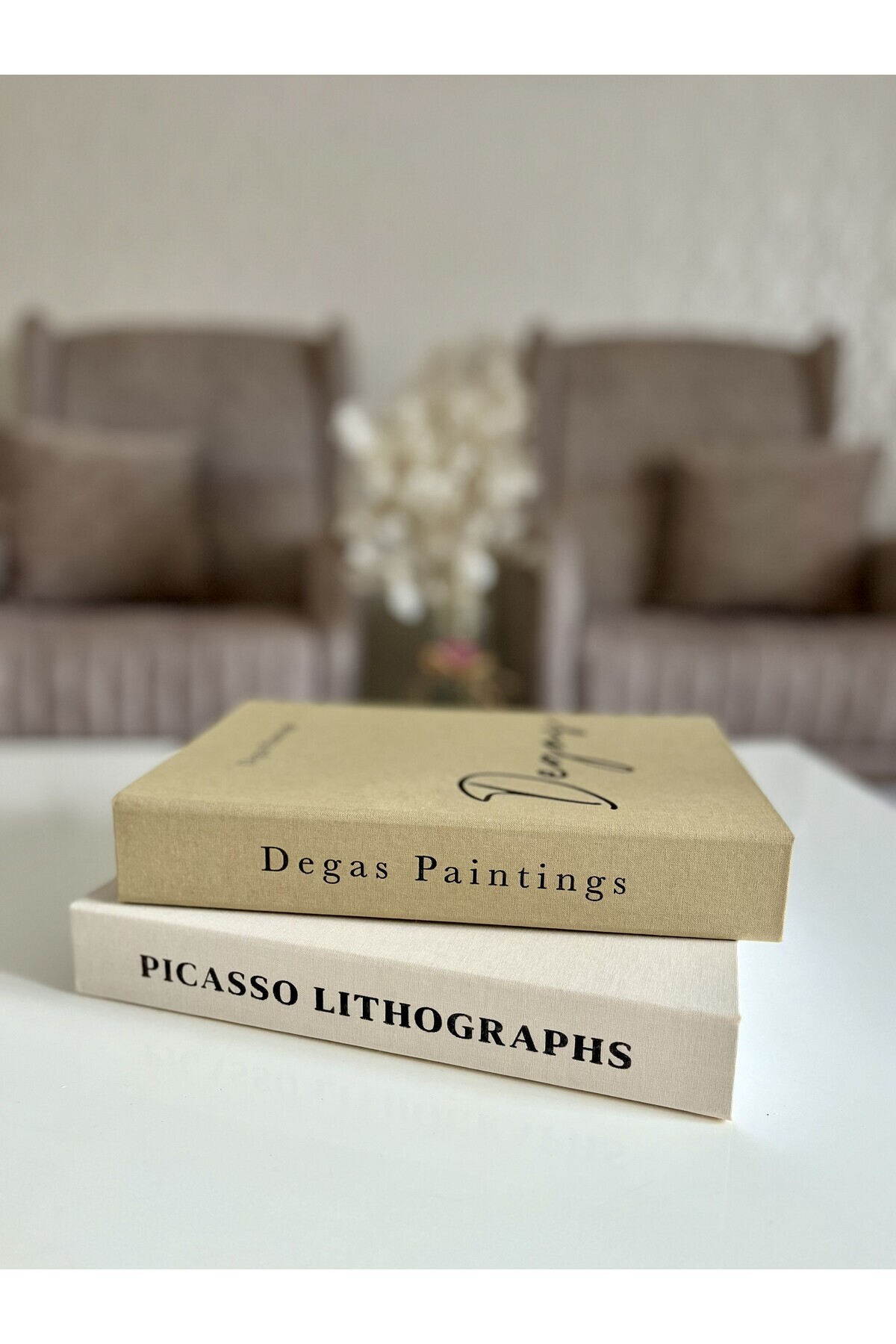 AKAL HOME 2’Lİ DEKORATİF KETEN KUMAŞ KAPLI KUTU DEGAS VE PICASSO