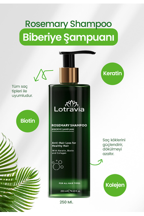 Lotravia Biberiye Şampuanı | Saç Dökülmesine Karşı | Biotin, Keratin ve Kolaj...