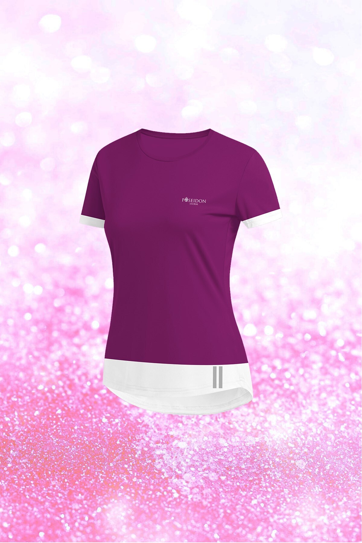 پوزایدون استورم تی‌شرت یقه گرد ساده زنانه سایز بزرگ بنفش Dri-Fit سایز ۴XL-10XL