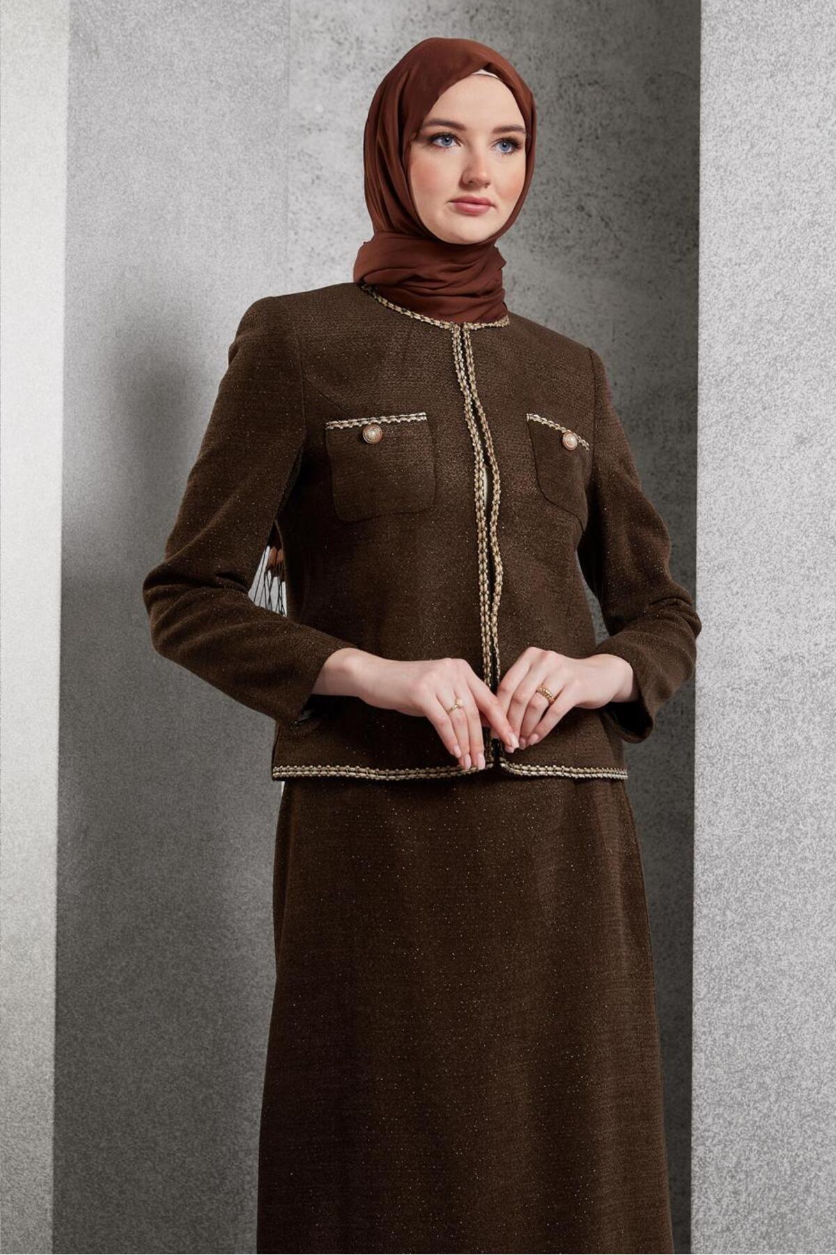 آلوینا کت و شلوار توئید با دامن ۳۰۵۰۱