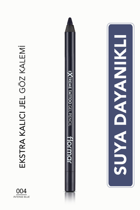 Flormar Mat Kalıcı Göz Kalemi (MAVİ) - Extreme Tattoo Gel Pencil - 004 Intens...