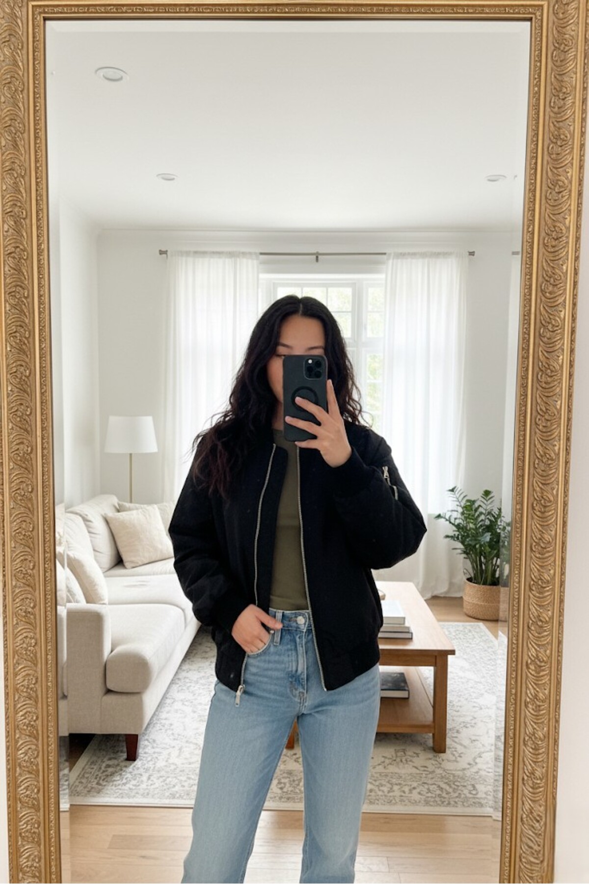 Ceylen Oversize Fermuarlı Bomber Ceket