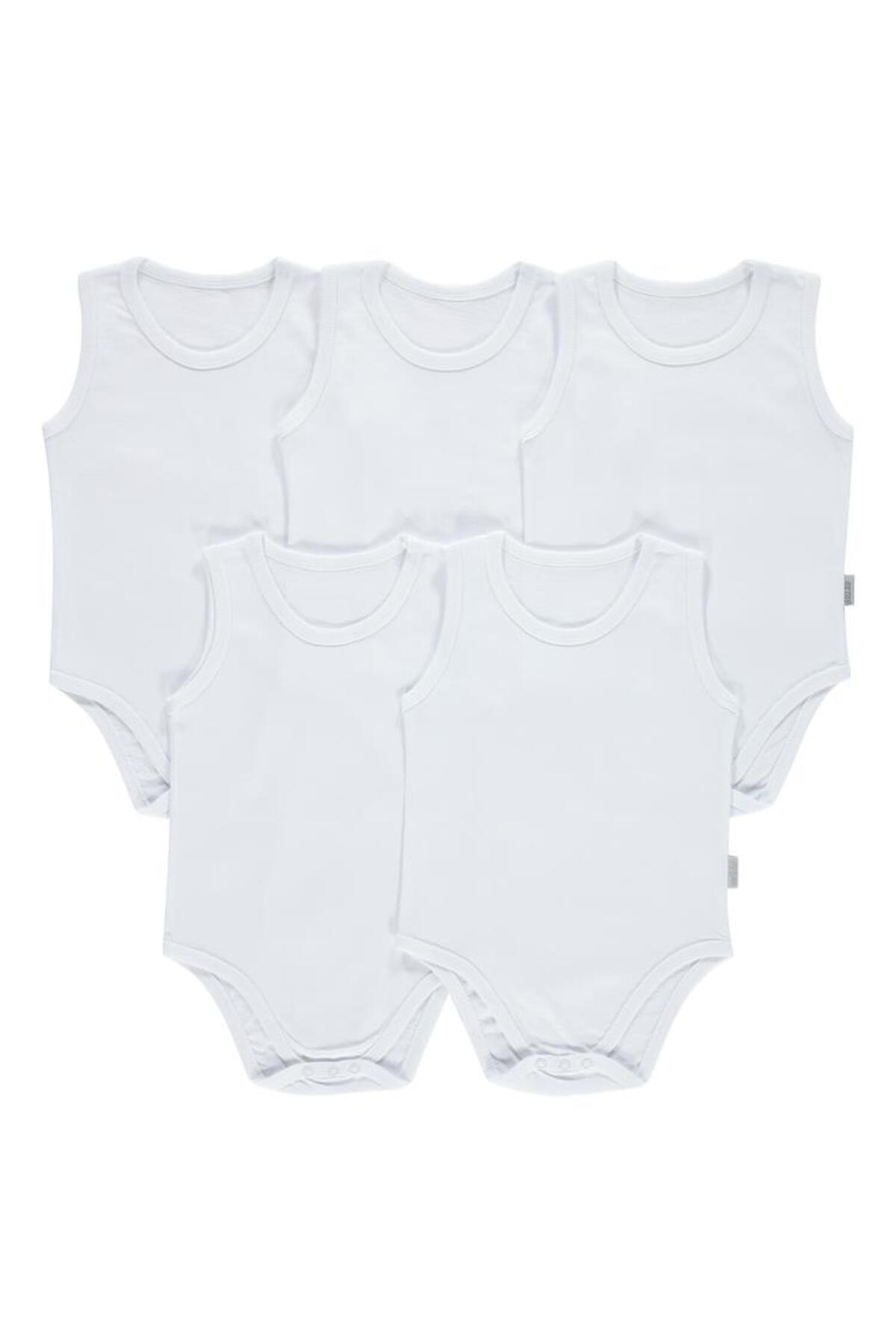 Kujju Civil Baby Düz 3-9 Ay Sıfır Kol 5 li Çıtçıtlı Badi - Beyaz 6-9 Ay fotoğrafı 7 (önizleme)