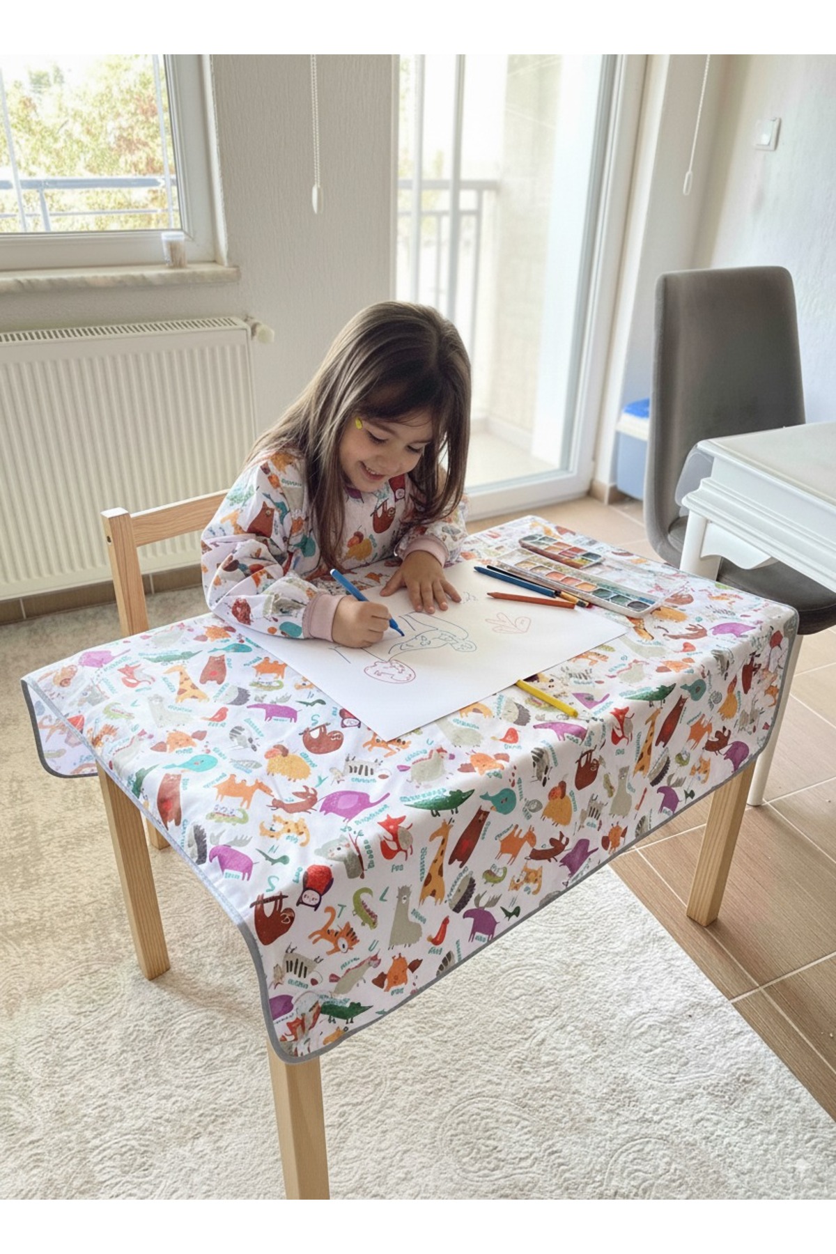 yorni Zoo, 145x100 Cm Bebek Odası, Halı Üstüne Sermek Için Sıvı Geçirmez Oyun Örtüsü, Ekstra Geniş fotoğrafı 6 (önizleme)