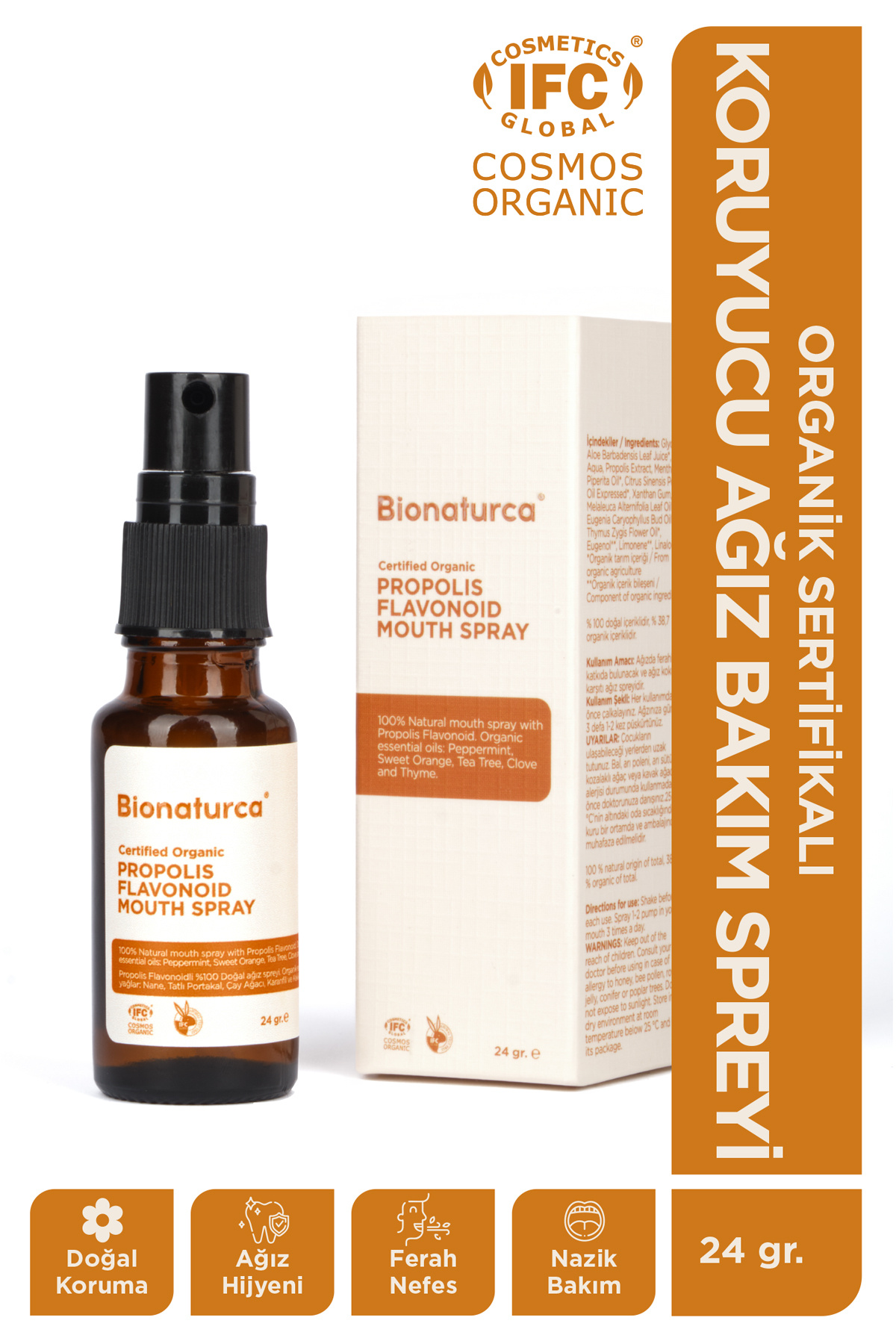 BIONATURCA Organik Sertifikalı Koruyucu Ağız Bakım Spreyi 24 gr - Fiyatı, Yorumları