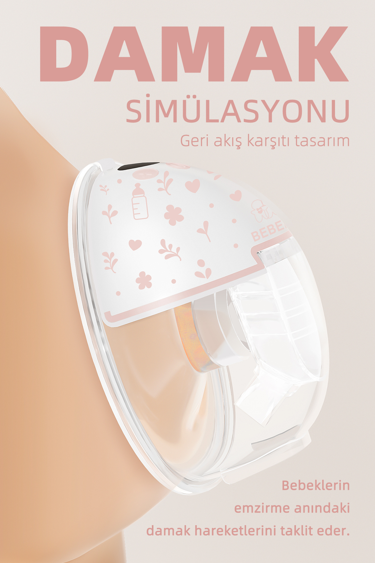 Bebebao P8 Pro 180 ML Yeni Nesil İç Motorlu Giyilebilir Elektrikli Göğüs Pompası Süt Pompası fotoğrafı 4 (önizleme)