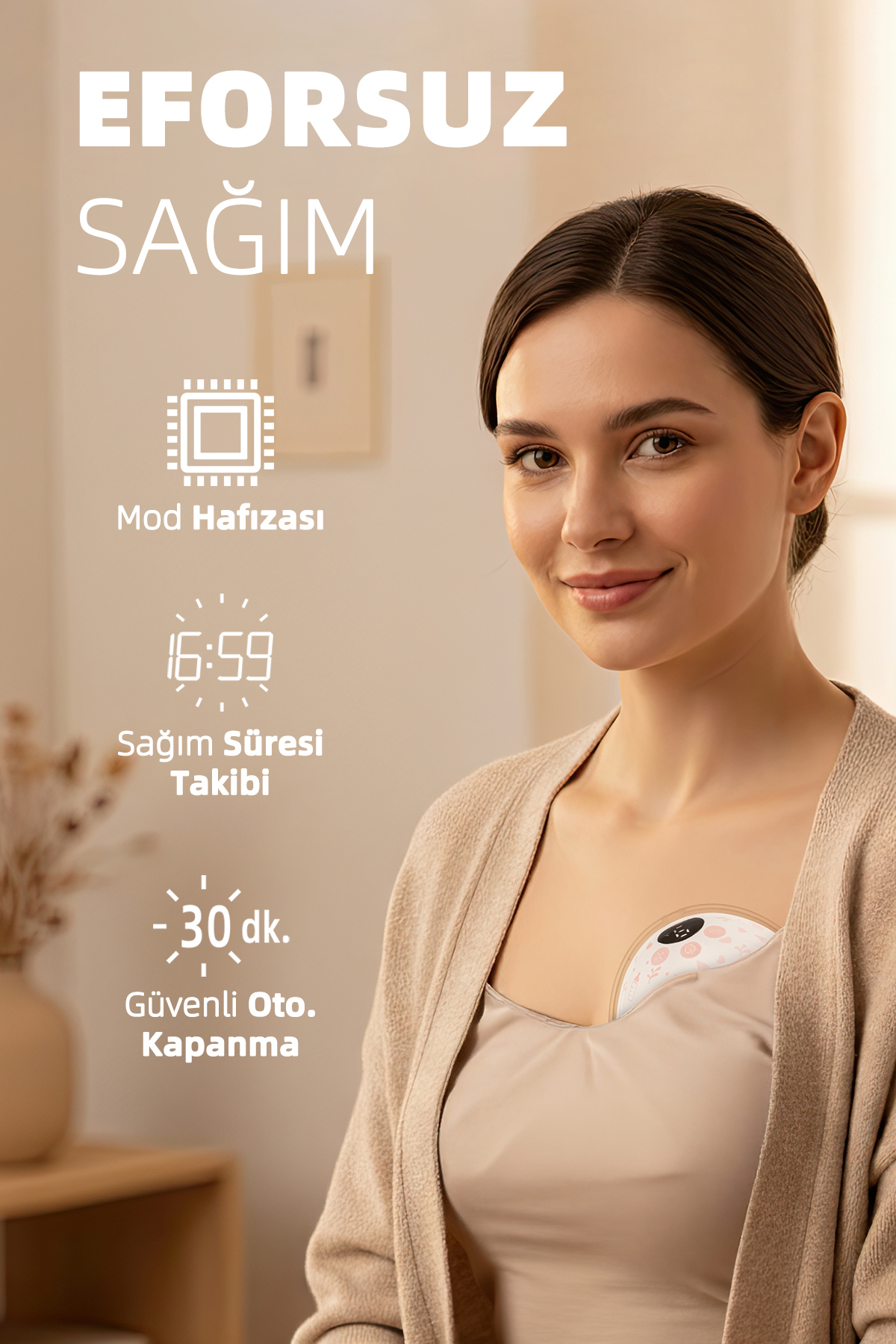 Bebebao P8 Pro 180 ML Yeni Nesil İç Motorlu Giyilebilir Elektrikli Göğüs Pompası Süt Pompası fotoğrafı 3 (önizleme)