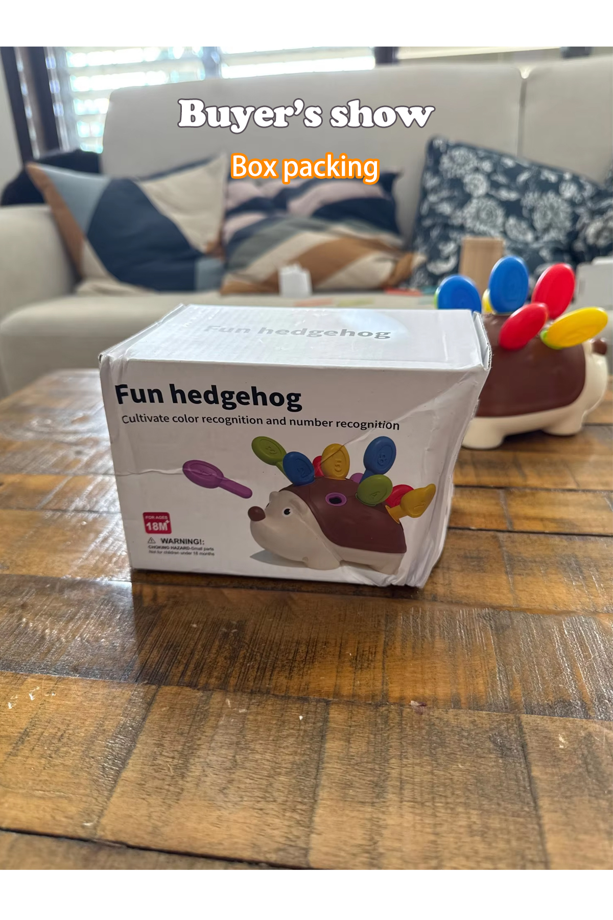 خرگوش خاردار قهوه‌ای مونته‌سوری، اسباب‌بازی کودک، هماهنگی دست و چشم، تمرین مهارت‌های حرکتی ظریف، تقویت تمرکز