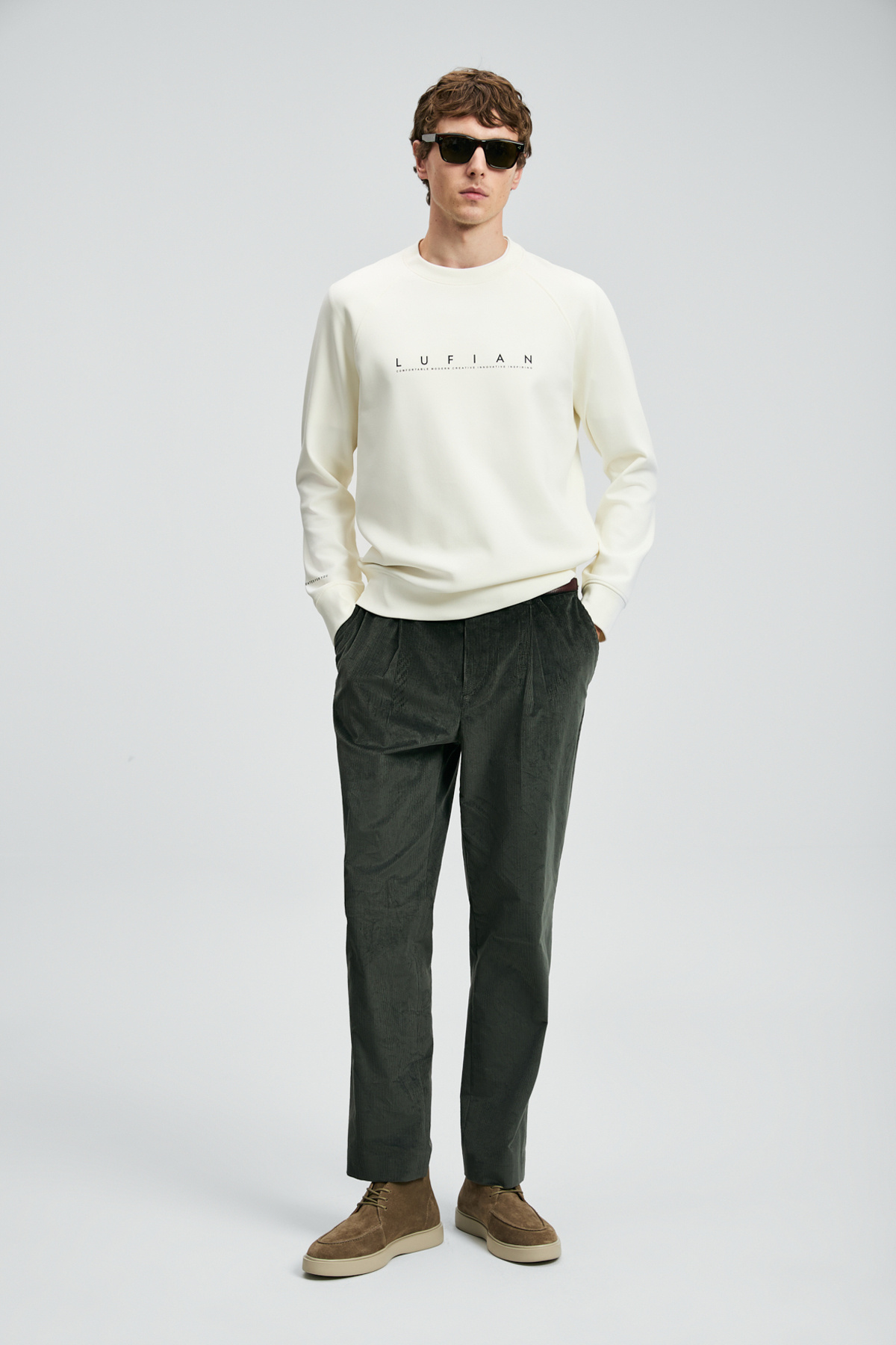 لوفیان سویشرت مردانه کوپر مدل Off White