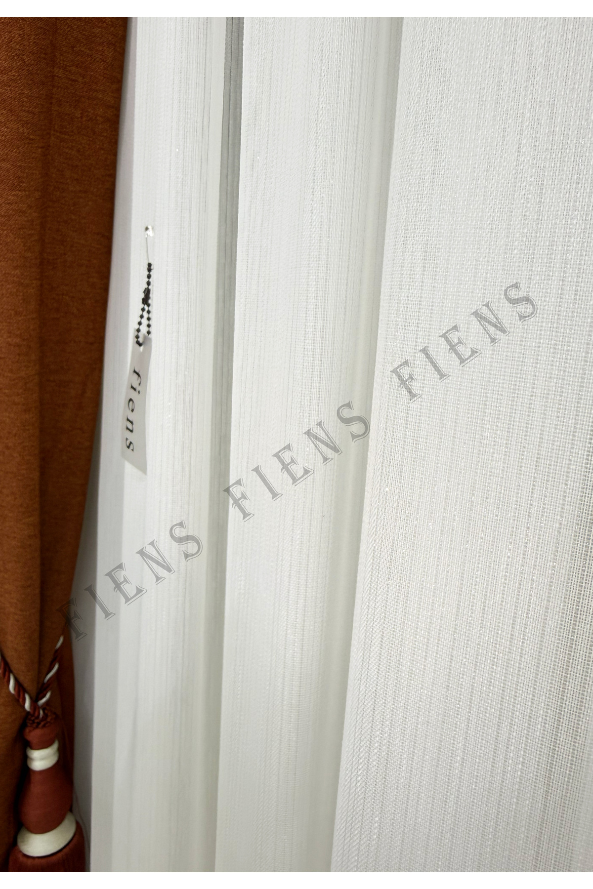 Simli Taçsoft Bambu Şantuklu Yoğun Dokulu 1/3 Sık Tül Perde Ağır Gramajlı Ütü Istemeyen