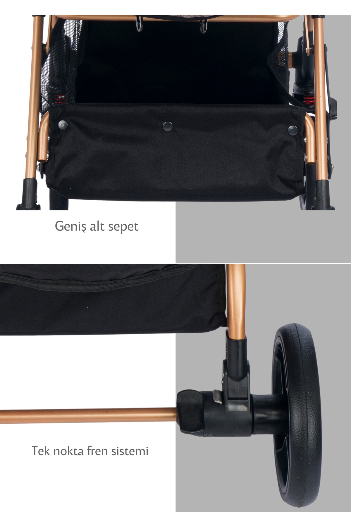 BEBEGOLD Trendy Çift Yönlü Bebek Arabası fotoğrafı 6 (önizleme)