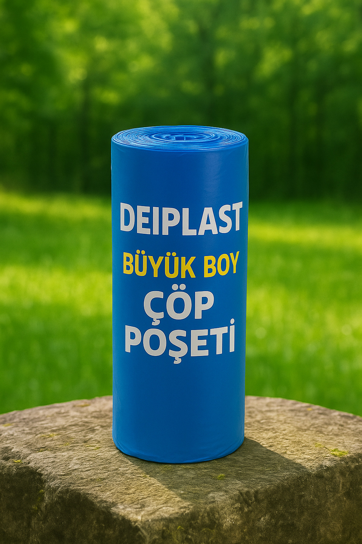 DEİPLAST Büyük Boy 10'lu Paket Mavi Renk Çöp Torbası: 65x70 cm