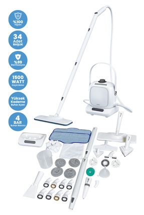 Lydsto NV281A Çok Fonksiyonlu 34 Adet Başlık Hediyeli Buharlı Temizleyici- Bu...