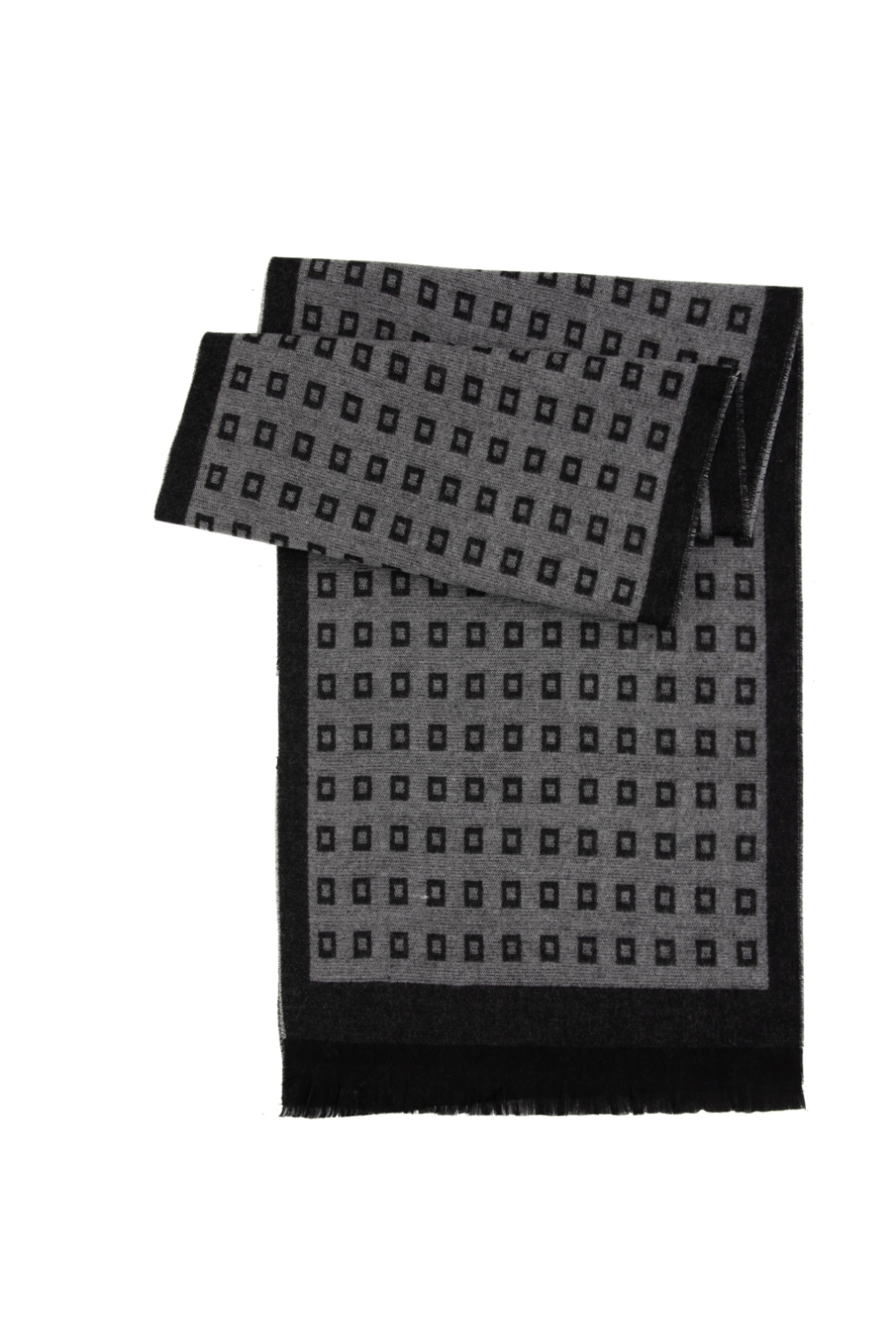 پیر کاردین روسری مشکی دو رو (با طرح‌های مختلف در دو طرف)