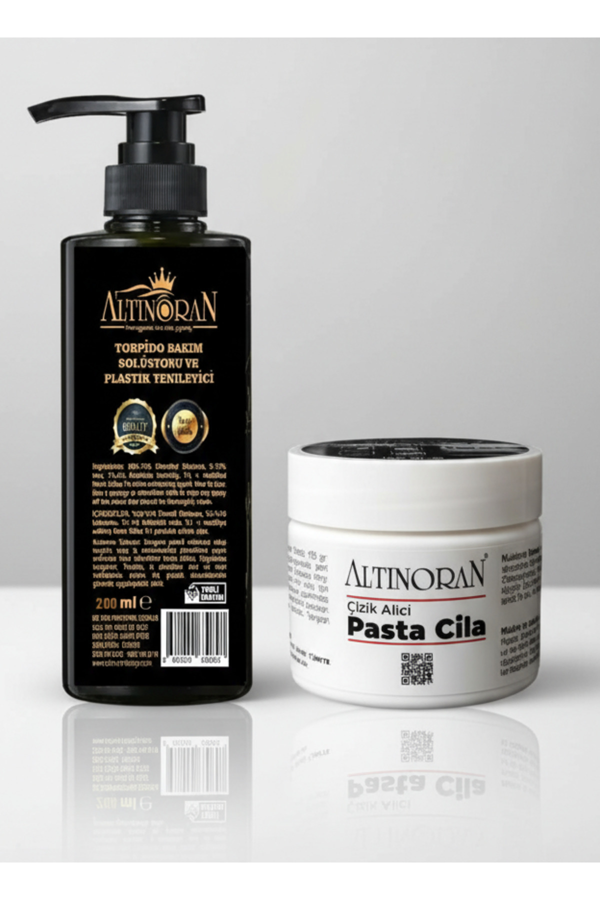 Altınoran Çizik Giderici Pasta Cila (150gr) & Torpido Parlatıcı Plastik Yenileyici (220ml) Araç Bakım Seti