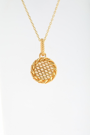 GÜMÜŞ DÜNYASI Gurmet Model 925 Ayar Gümüş Kolye Ucu – Altın Kaplama Kare Izga...