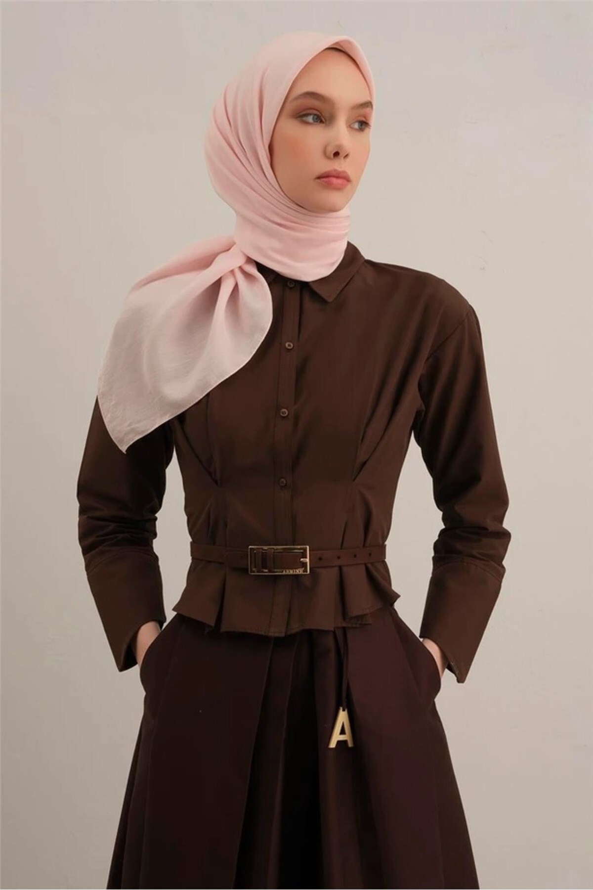 Modern Şık Tasarım Kadın Şal Desenli Eşarp Pembe
