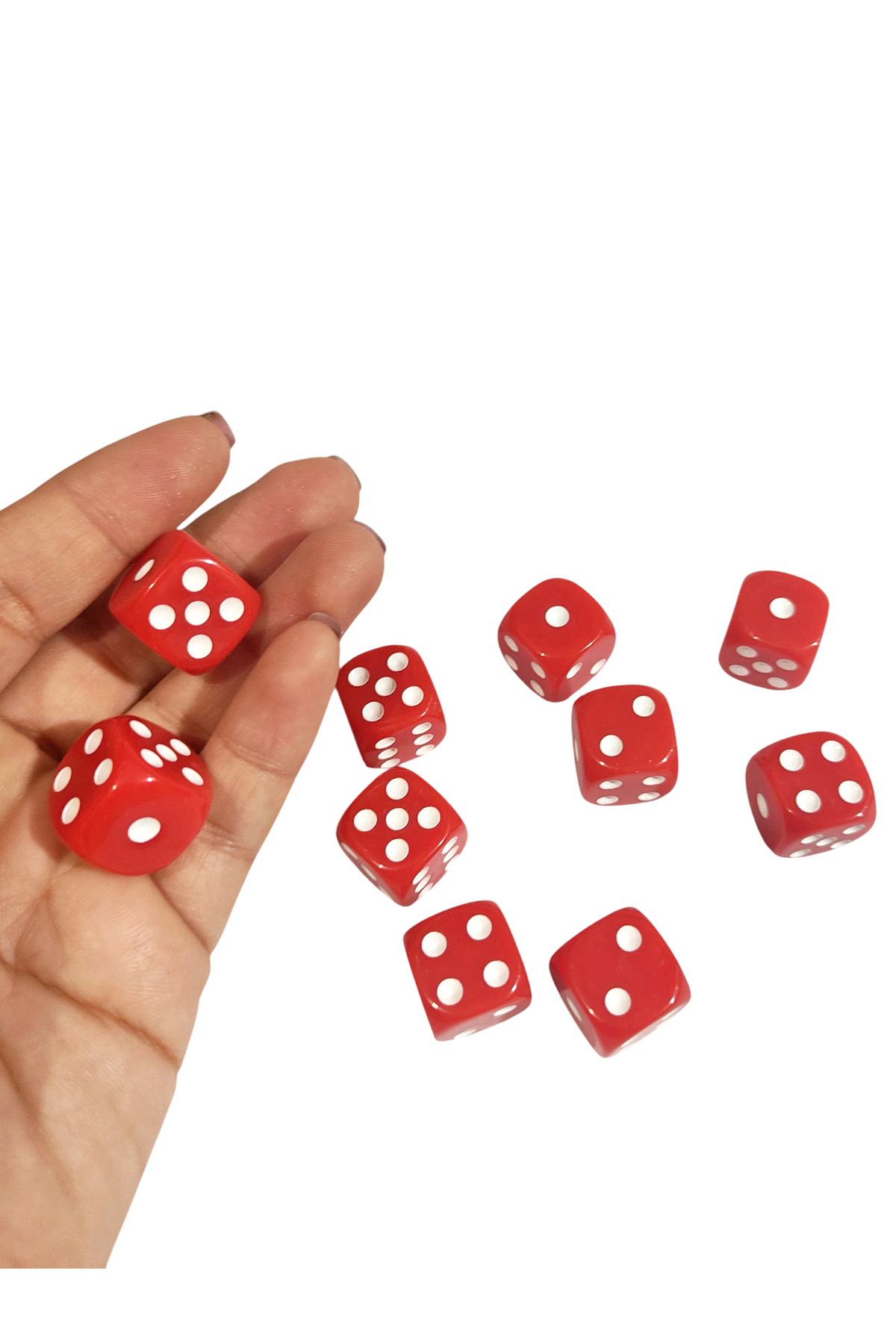 Limmy Kırmızı Okey Zarı Renkli Masa Oyunları Zarı - 4 Adet