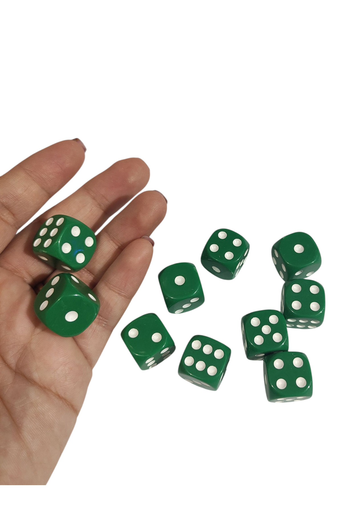 Limmy Yeşil Okey Zarı Renkli Masa Oyunları Zarı - 4 Adet