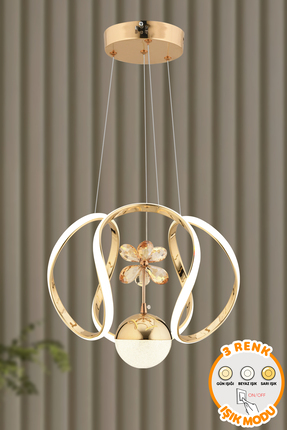 Capella Aydınlatma Modern Lina Gold Power Ledli 3 Renk Işıklı Salon Mutfak Od...