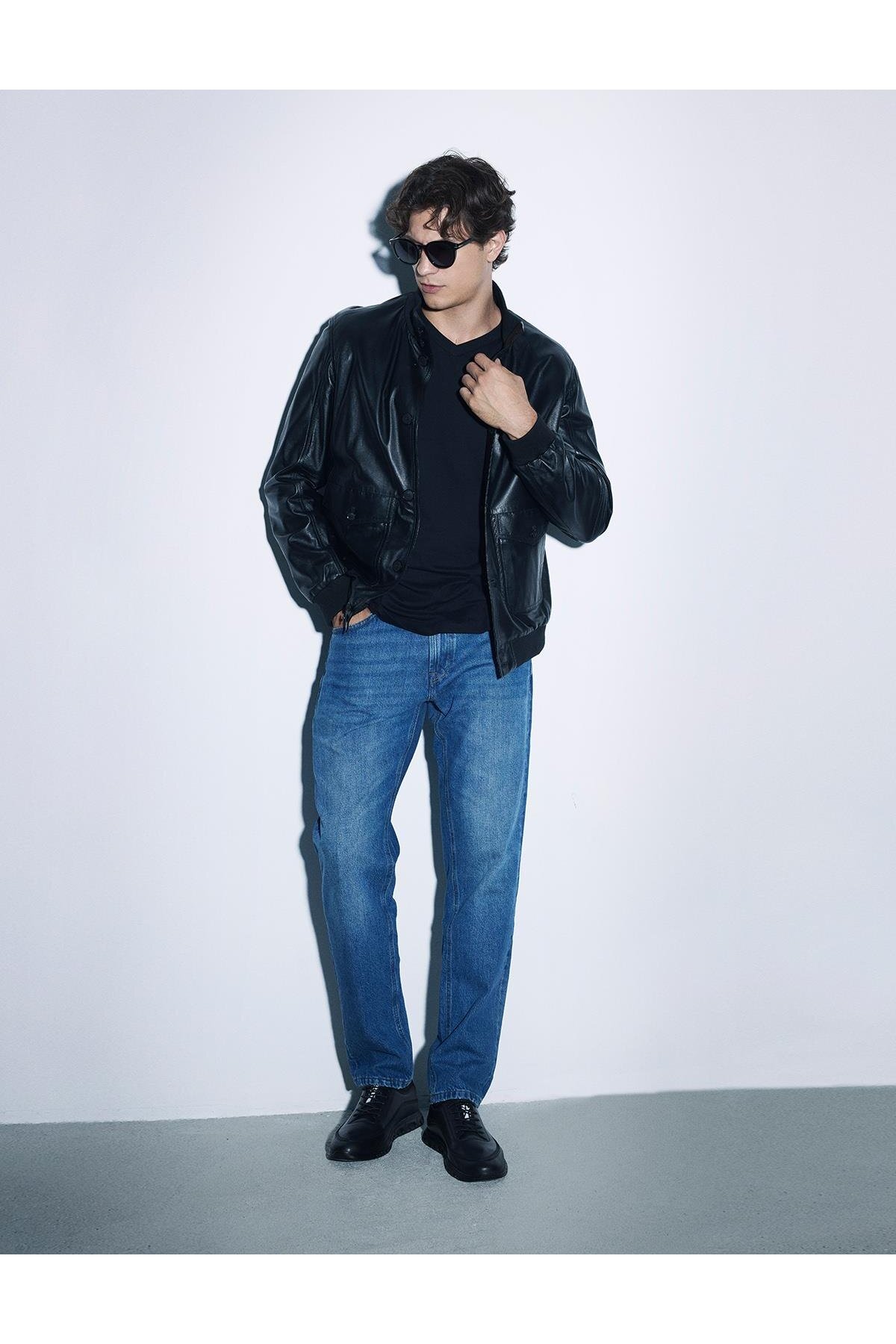 کاپشن مردانه مشکی چرم اصل پرسیوال